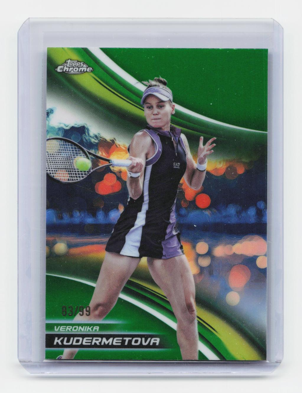 2025 Topps Chrome #86 Veronika Kudermetova Green Refractor #/99
