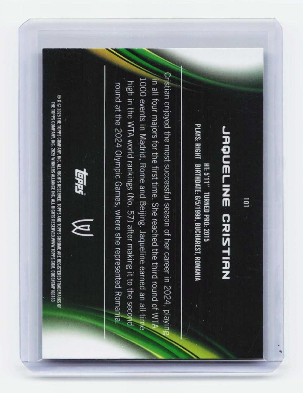 2025 Topps Chrome #101 Jaqueline Cristian Green Refractor #/99