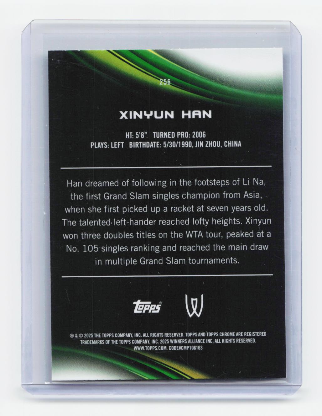 2025 Topps Chrome #256 Xinyun Han Green Refractor #/99