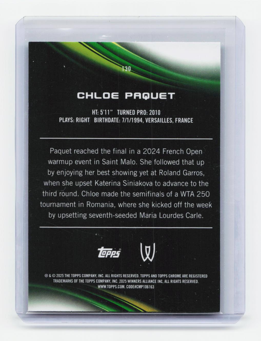 2025 Topps Chrome #130 Chloe Paquet Green Refractor #/99