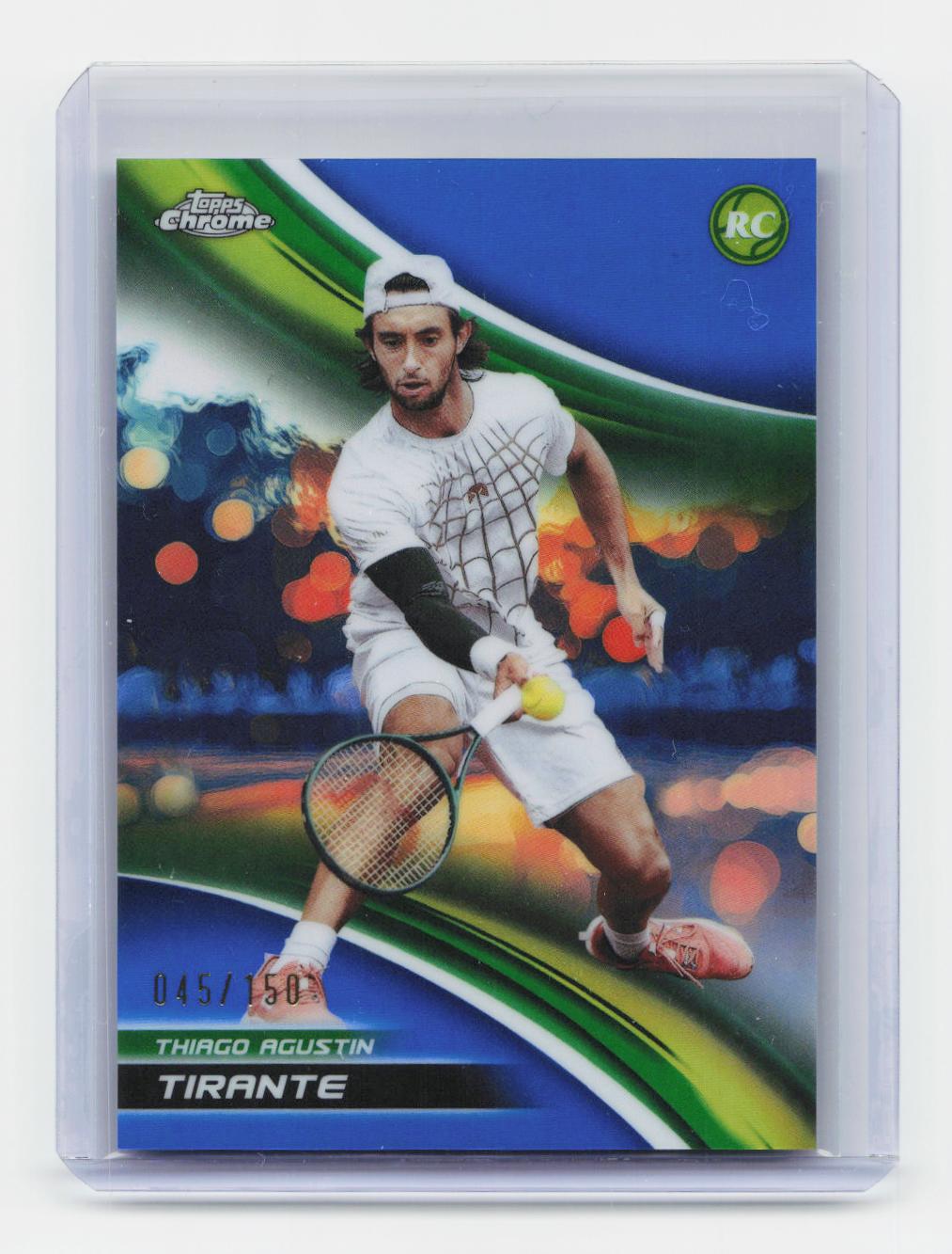 2025 Topps Chrome #142 Thiago Agustin Tirante Blue Refractor #/150