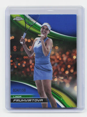 2025 Topps Chrome #202 Linda Fruhvirtova Blue Refractor #/150