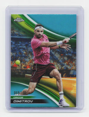 2025 Topps Chrome #289 Grigor Dimitrov Aqua Refractor #/199