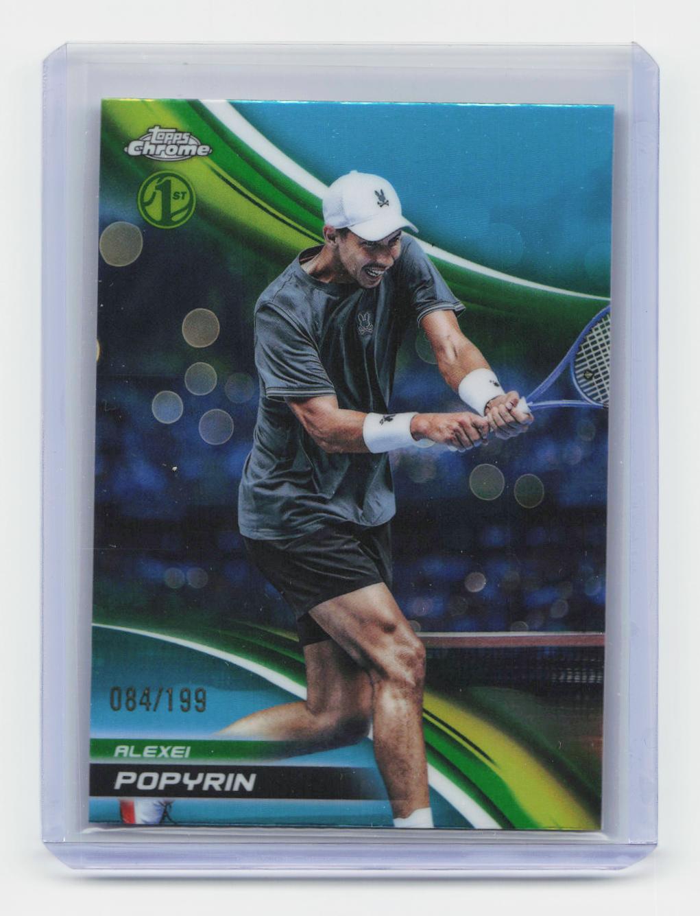 2025 Topps Chrome #298 Alexei Popyrin Aqua Refractor #/199