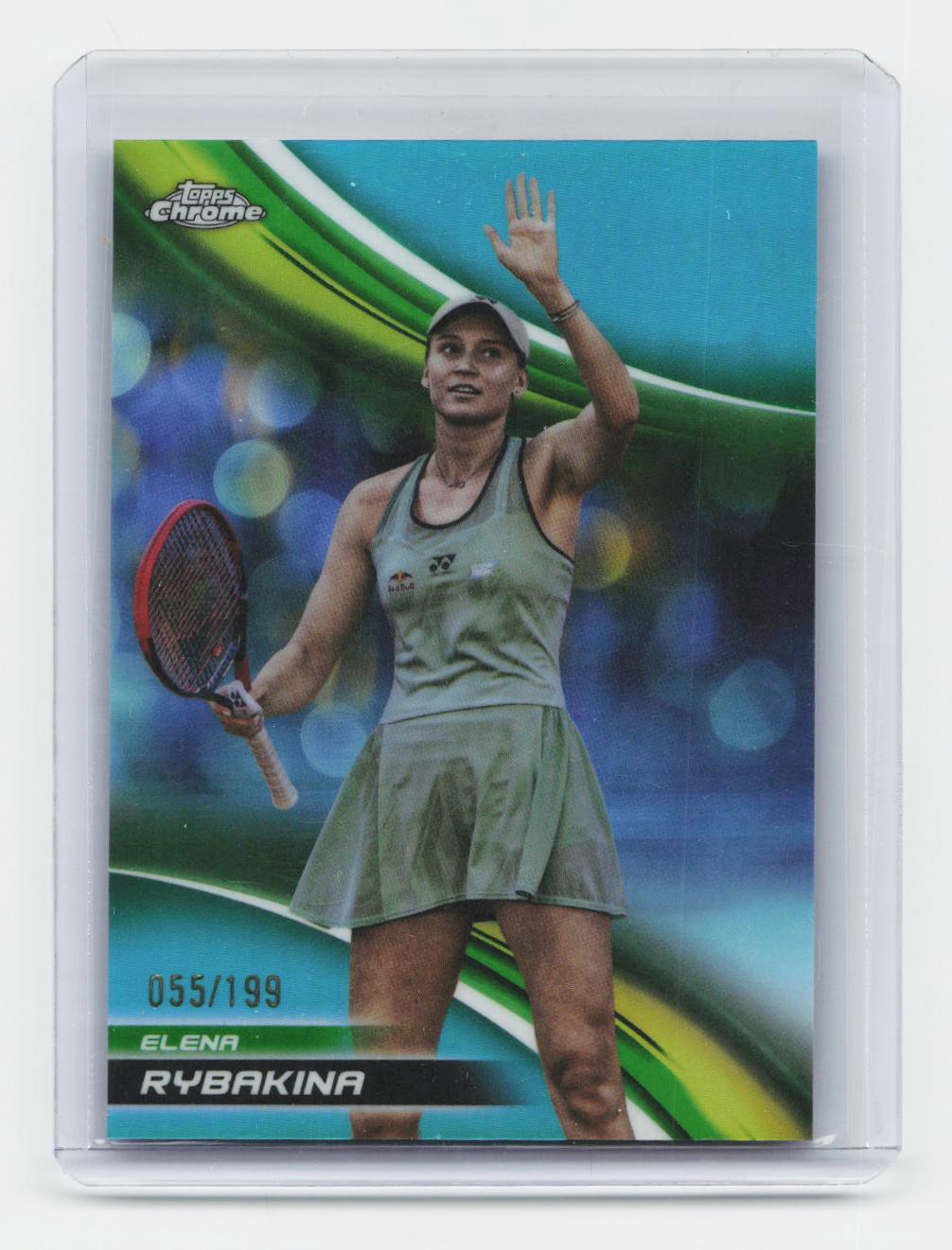 2025 Topps Chrome #4 Elena Rybakina Aqua Refractor #/199