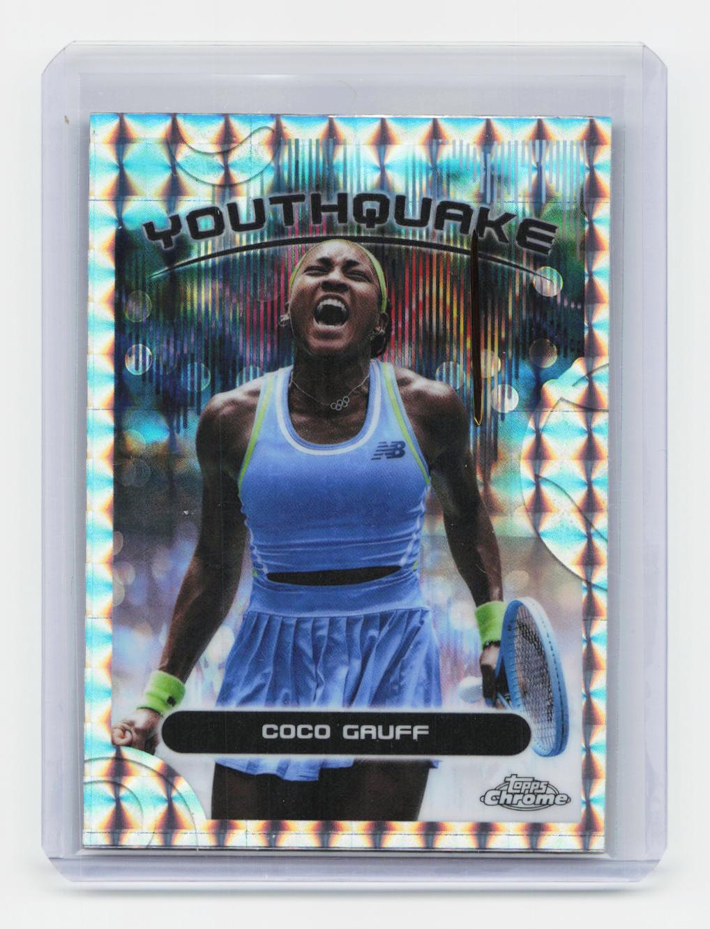 2025 Topps Chrome #YQE-1 Coco Gauff Youthquake Geometric Refractor