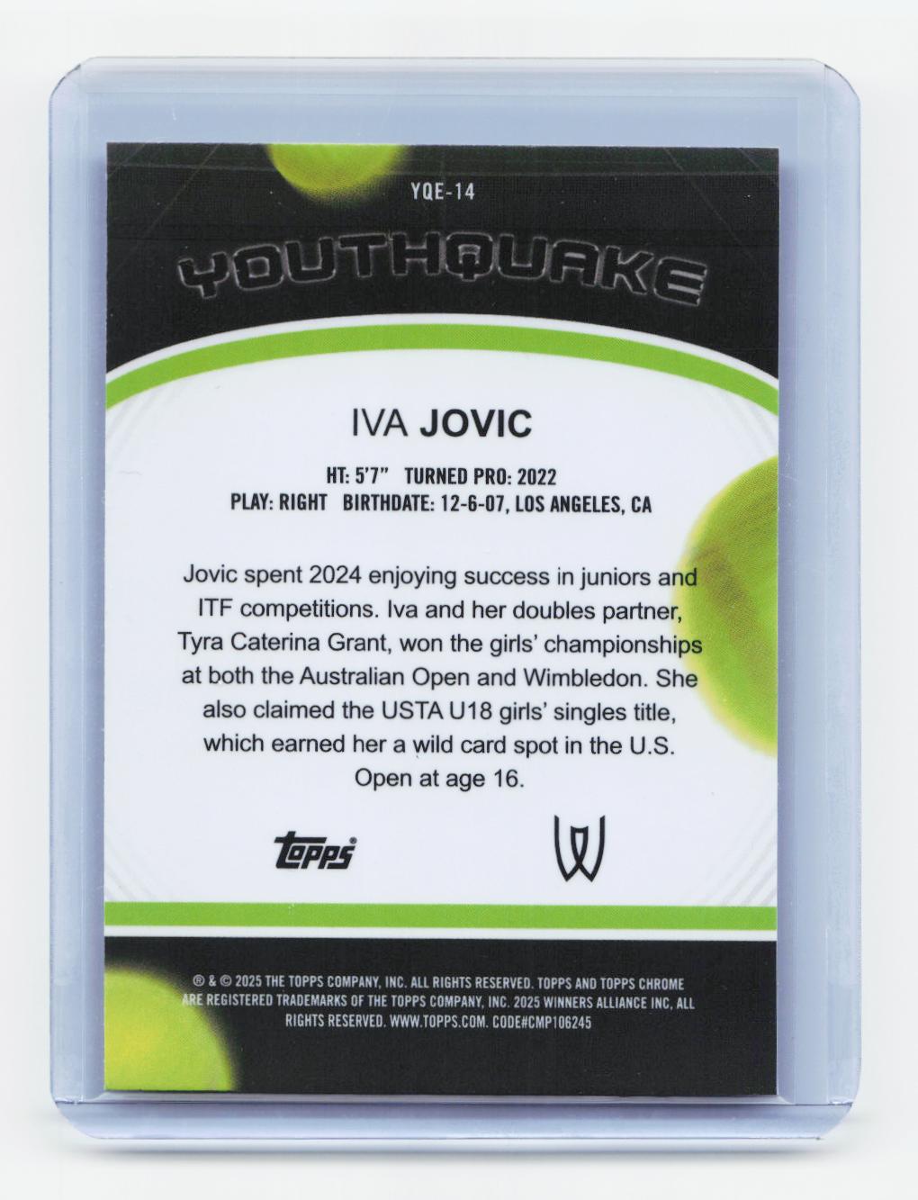 2025 Topps Chrome #YQE-14 Iva Jovic Youthquake