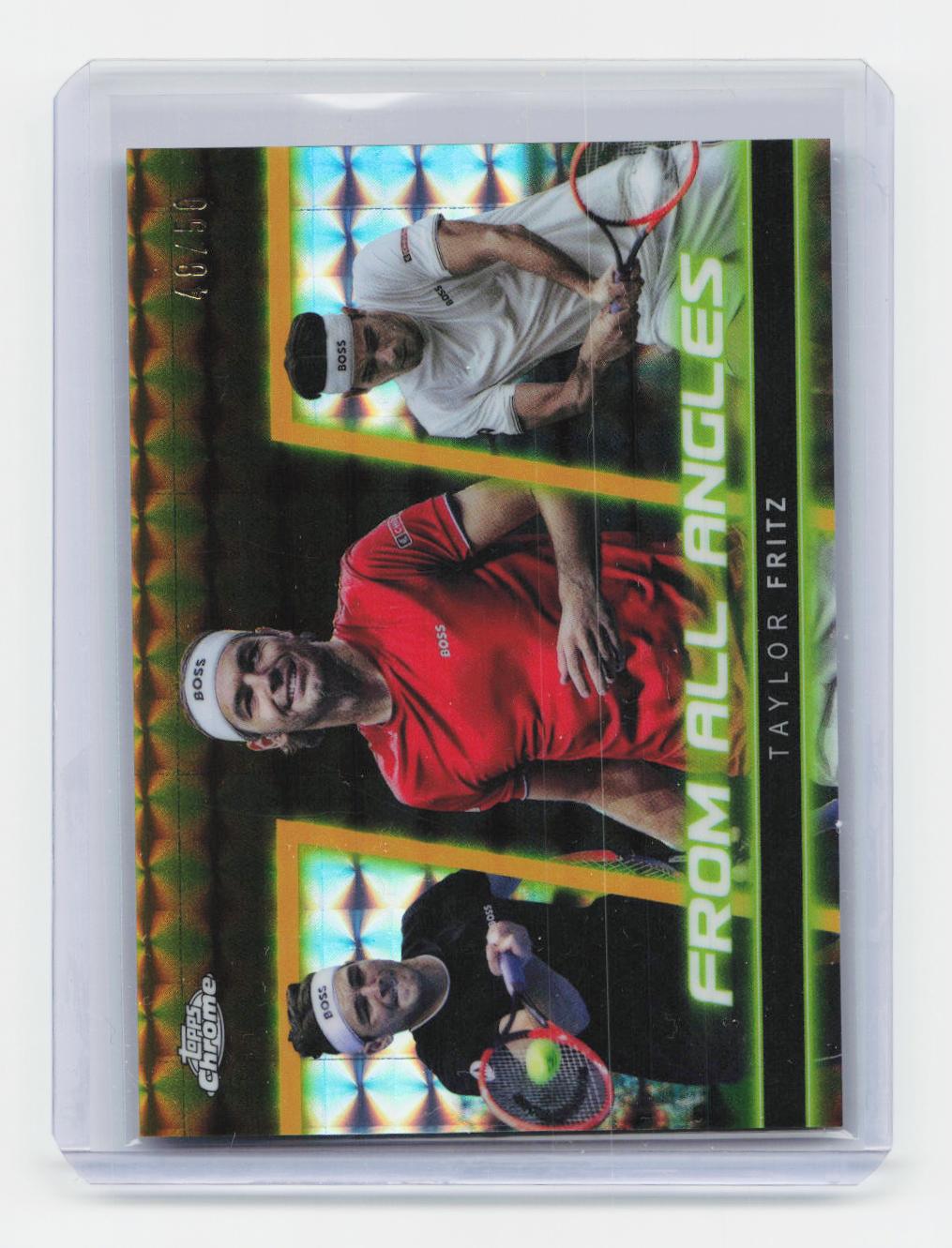 2025 Topps Chrome #FAA-22 Taylor Fritz From All Angles Gold Geo Refractor #/50