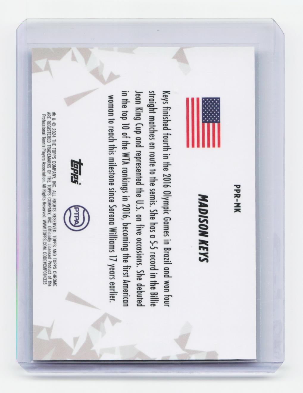 2024 Topps Chrome #PPR-MK Madison Keys Patriotic Pride
