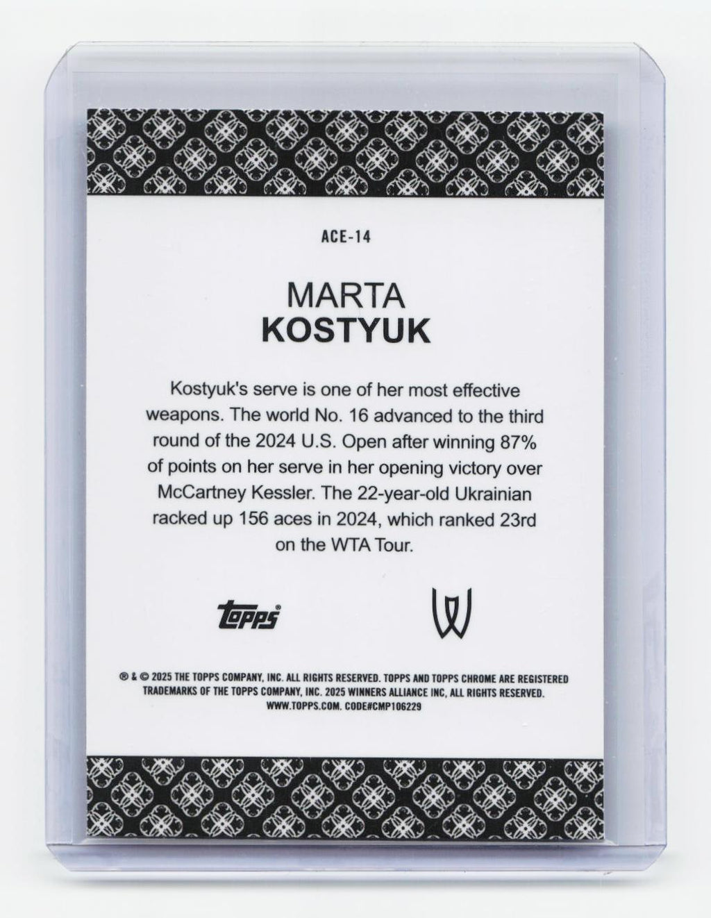 2025 Topps Chrome #ACE-14 Marta Kostyuk Aces