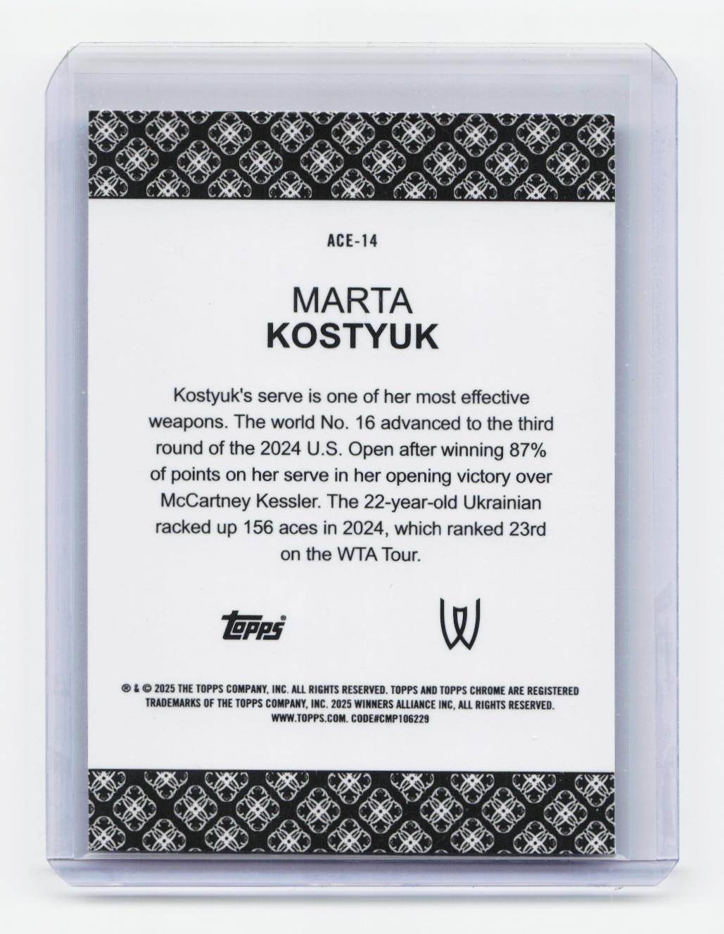 2025 Topps Chrome #ACE-14 Marta Kostyuk Aces