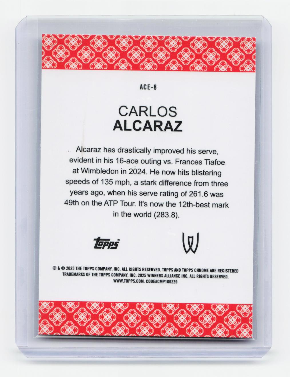 2025 Topps Chrome #ACE-8 Carlos Alcaraz Aces