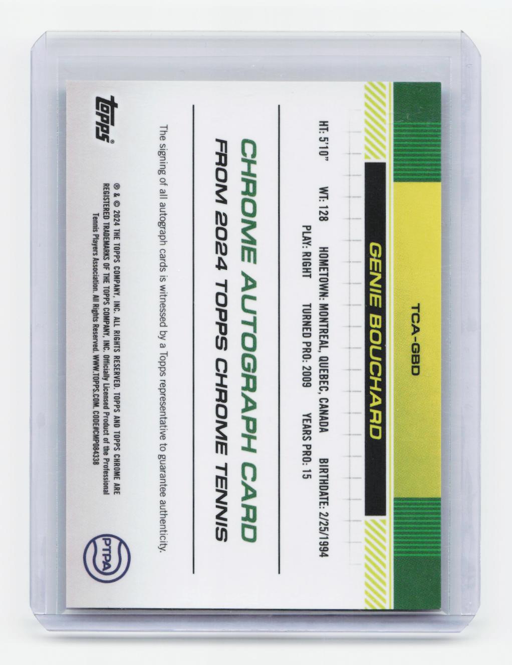 2024 Topps Chrome #TCA-GBD Genie Bouchard Autographs