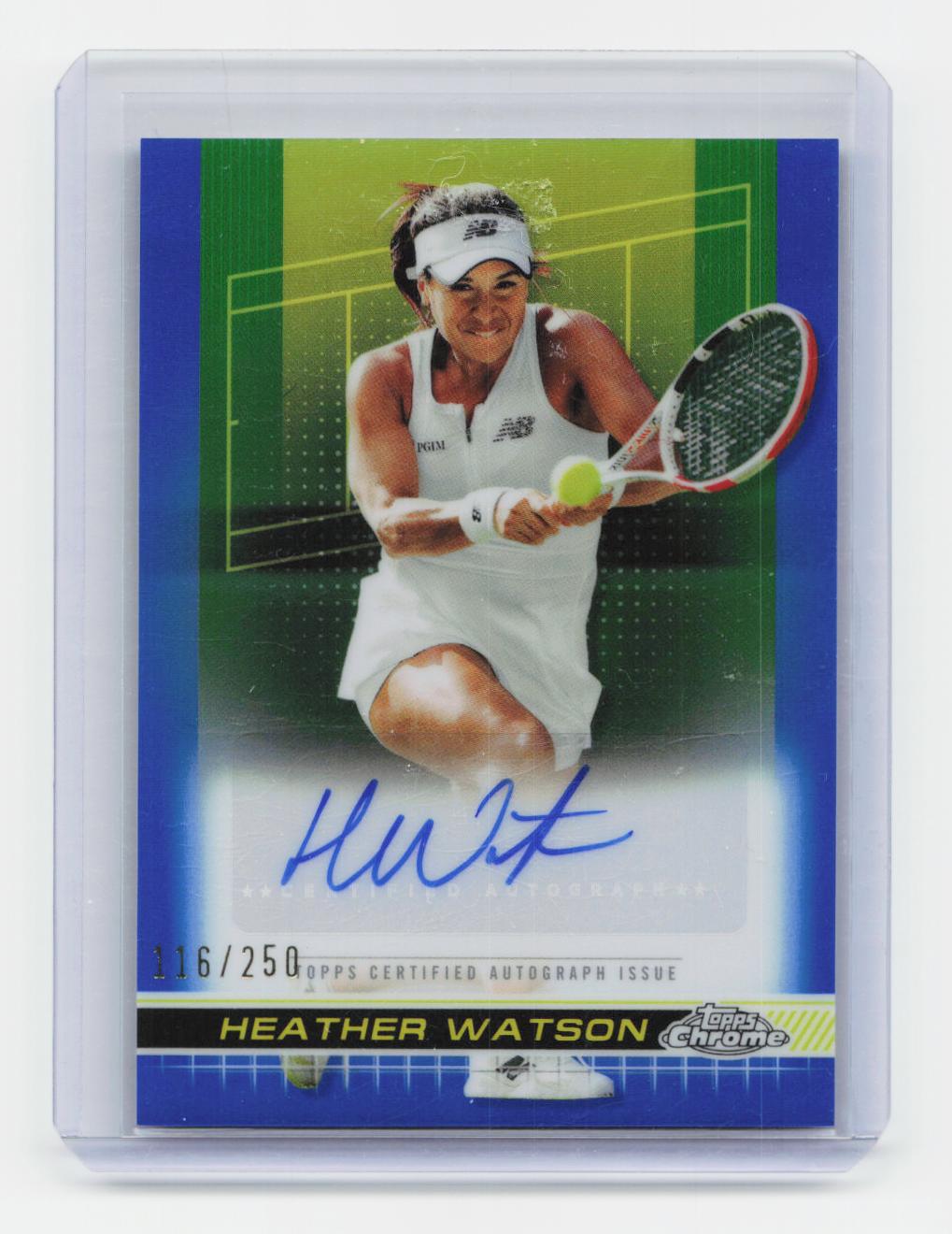 2024 Topps Chrome #TCA-HWT Heather Watson Autographs Blue Refractor #/250