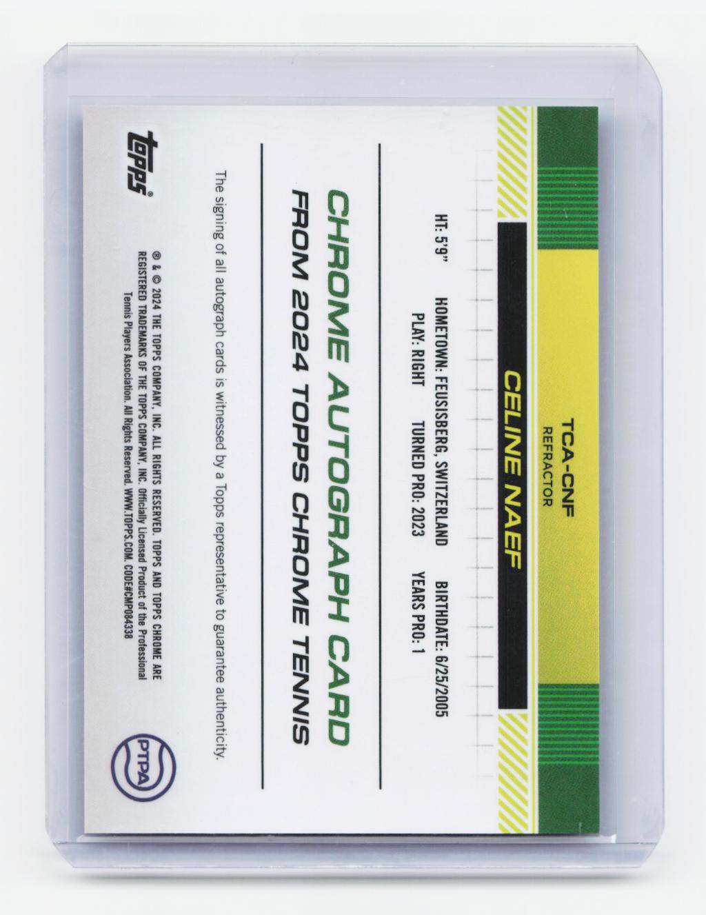 2024 Topps Chrome #TCA-CNF Celine Naef Autographs Refractor #/499