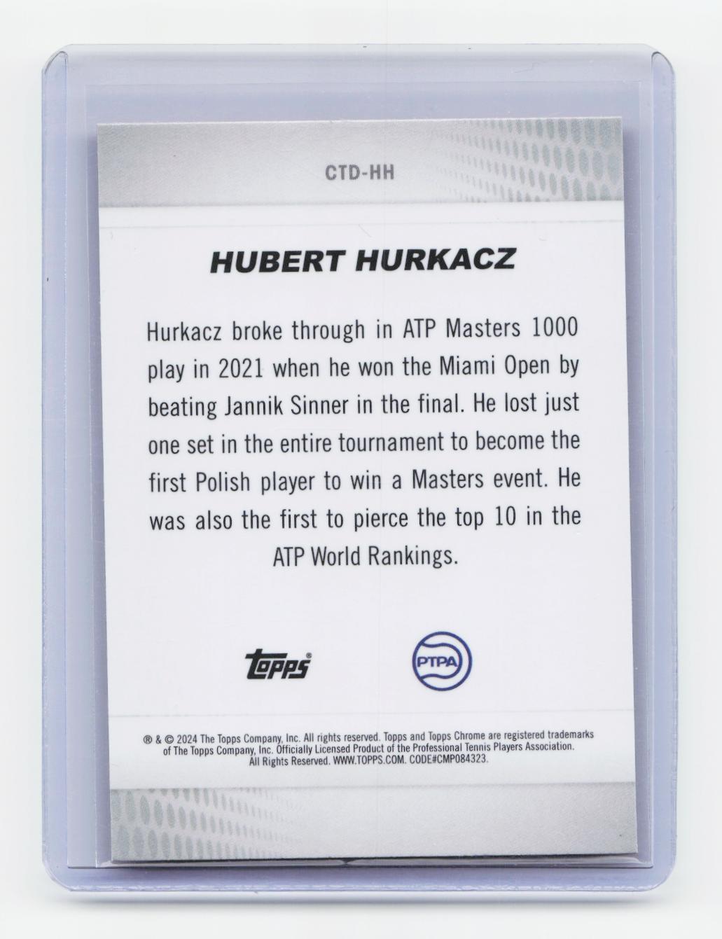 2024 Topps Chrome #CTD-HH Hubert Hurkacz Captured Orange Refractor #/25