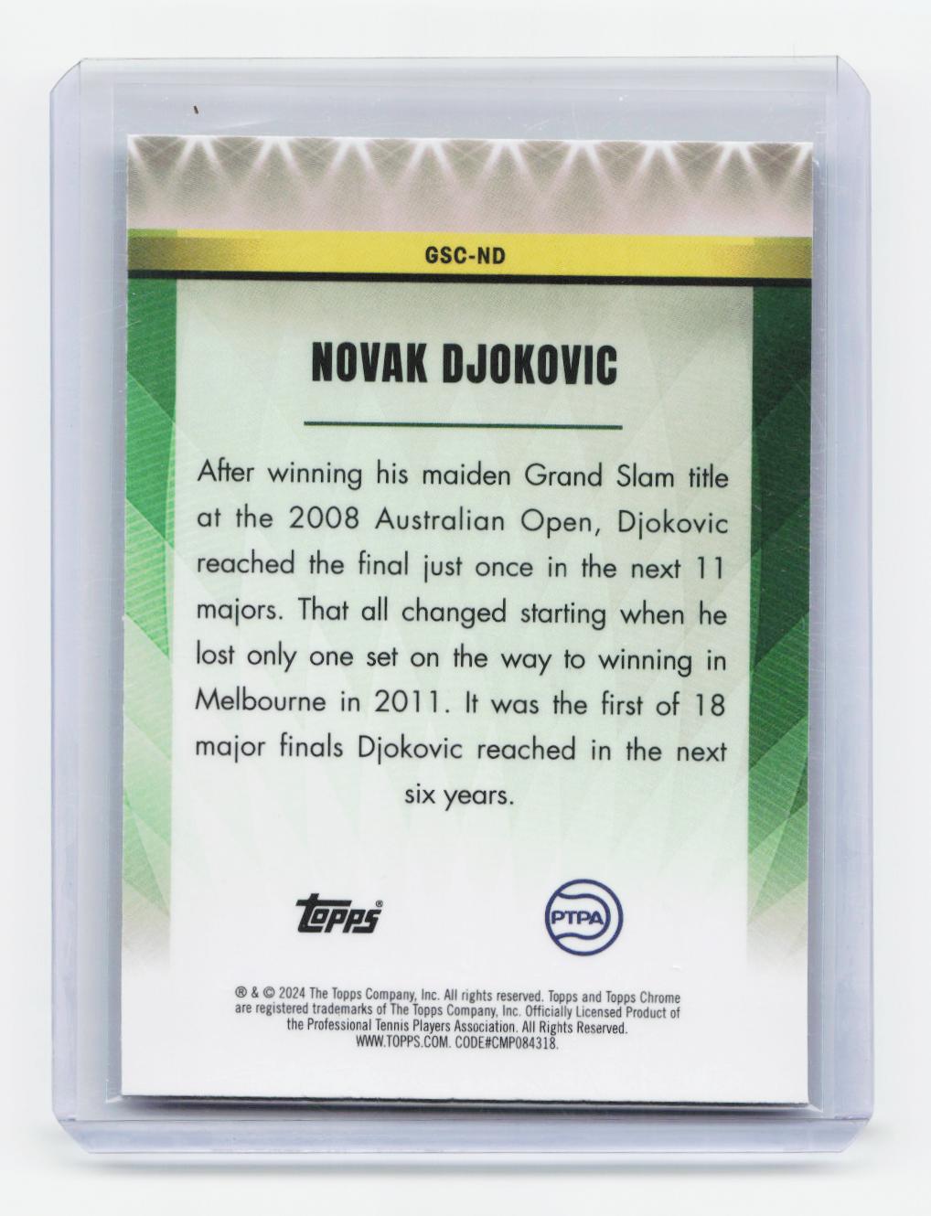 2024 Topps Chrome #GSC-ND Novak Djokovic Grand Slam Champion