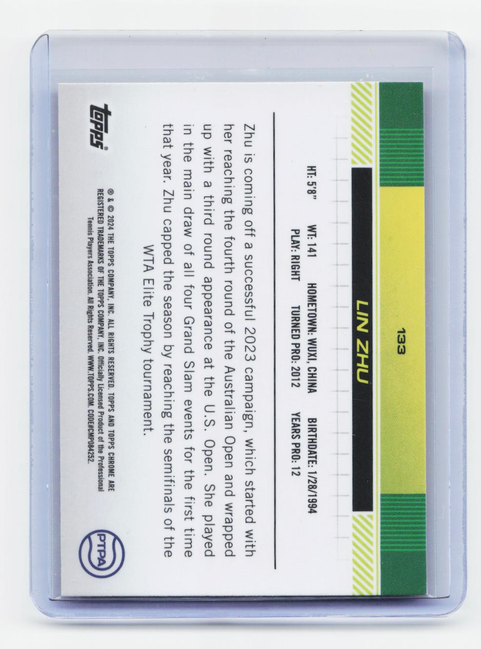 2024 Topps Chrome #133 Lin Zhu Orange Refractor #/25