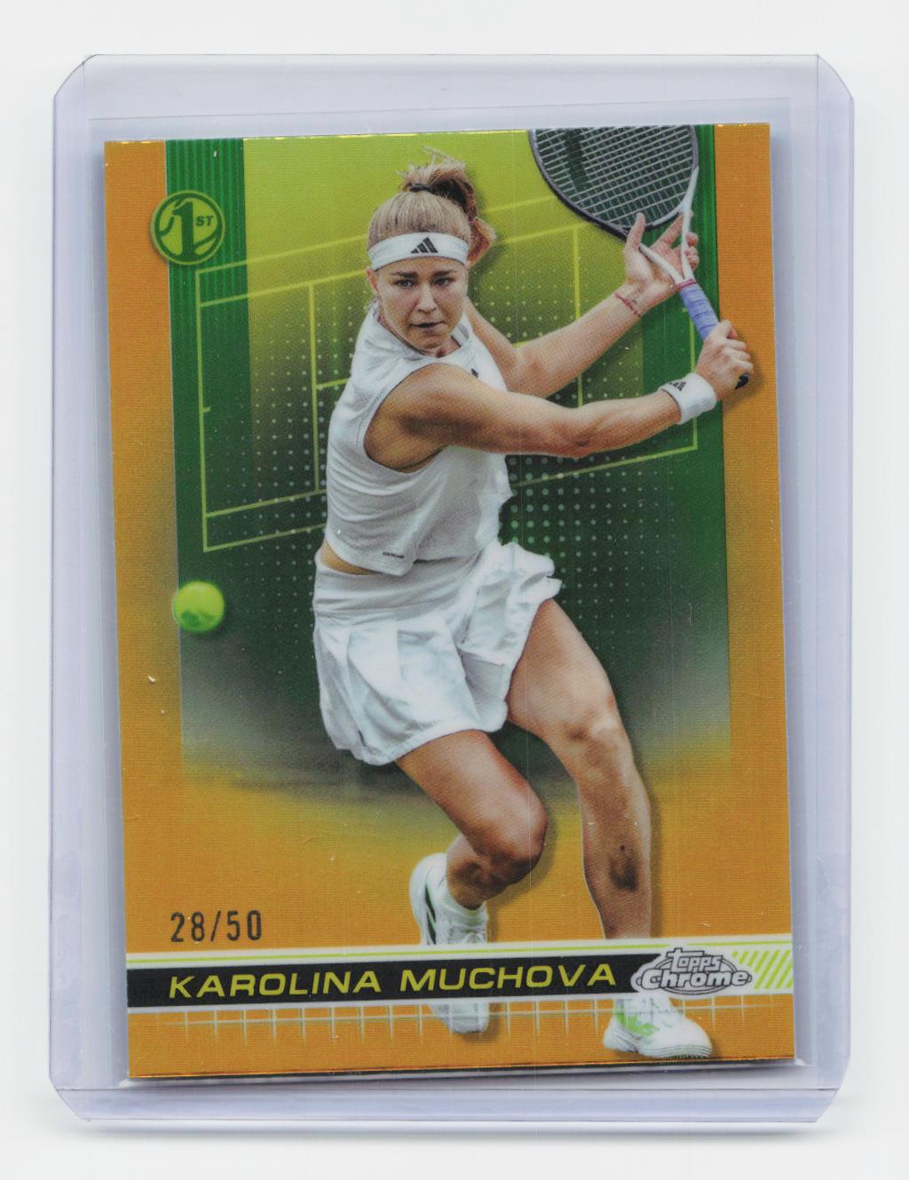 2024 Topps Chrome #71 Karolina Muchova Gold Refractor #/50