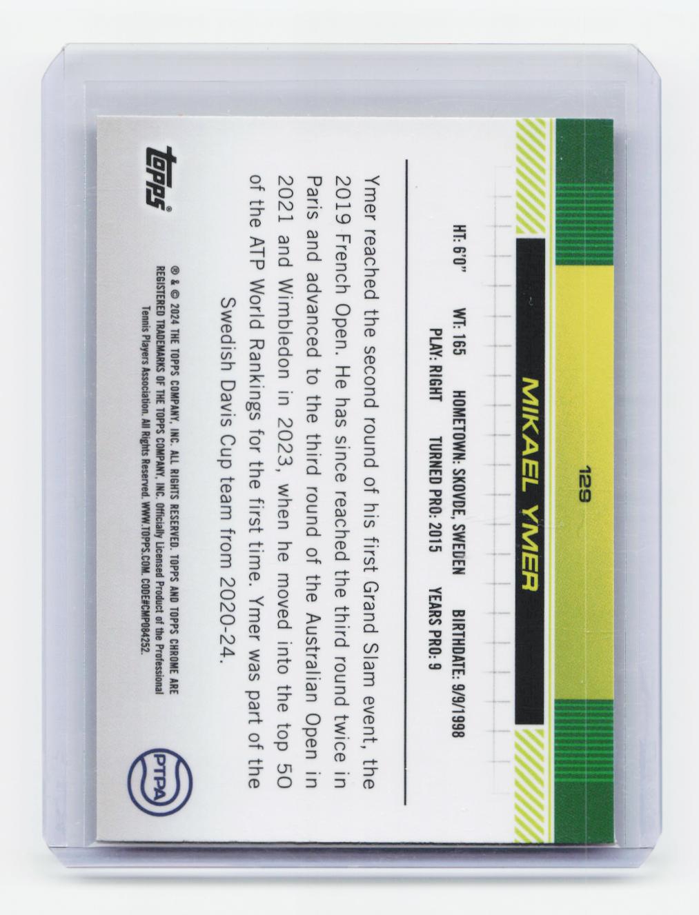 2024 Topps Chrome #129 Mikael Ymer Pink Geometric Refractor #/65