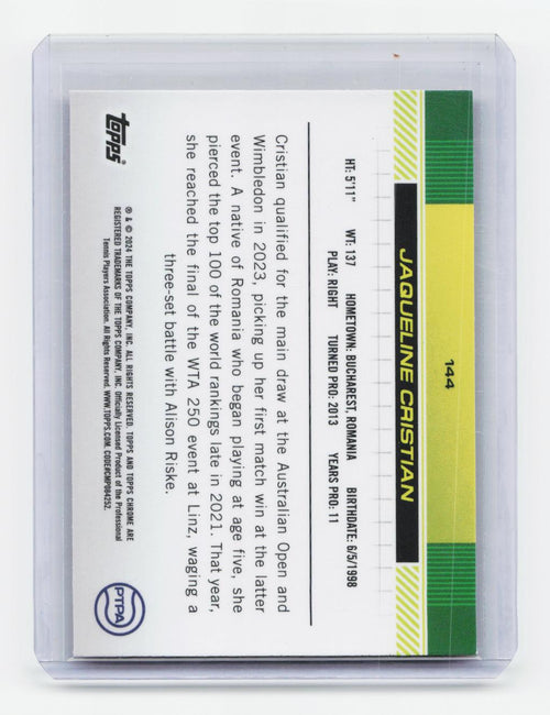 2024 Topps Chrome #144 Jaqueline Cristian Pink Geometric Refractor #/65