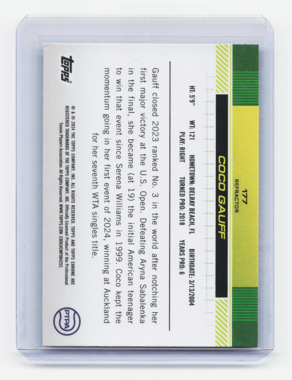 2024 Topps Chrome #177 Coco Gauff Refractor