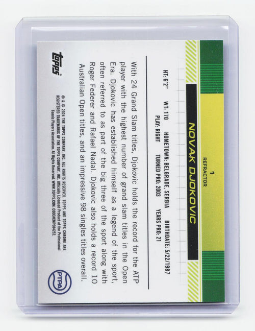 2024 Topps Chrome #1 Novak Djokovic Refractor