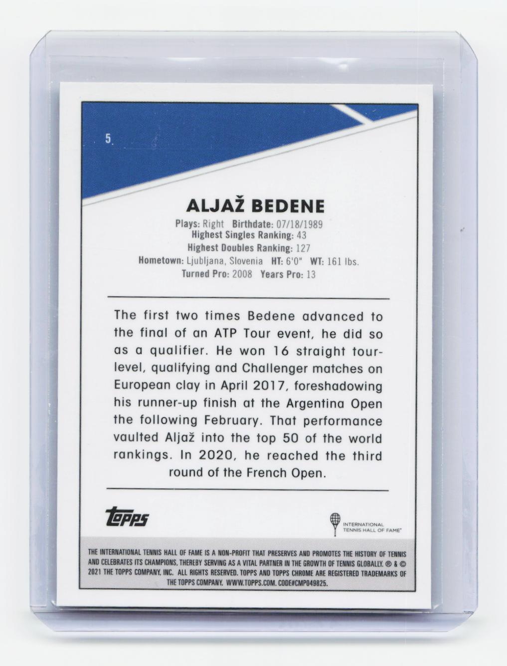 2021 Topps Chrome #5 Aljaž Bedene B&W Mini-Diamond