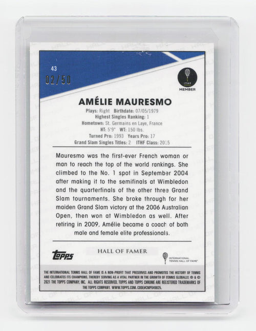 2021 Topps Chrome #43 Amélie Mauresmo Gold #/50