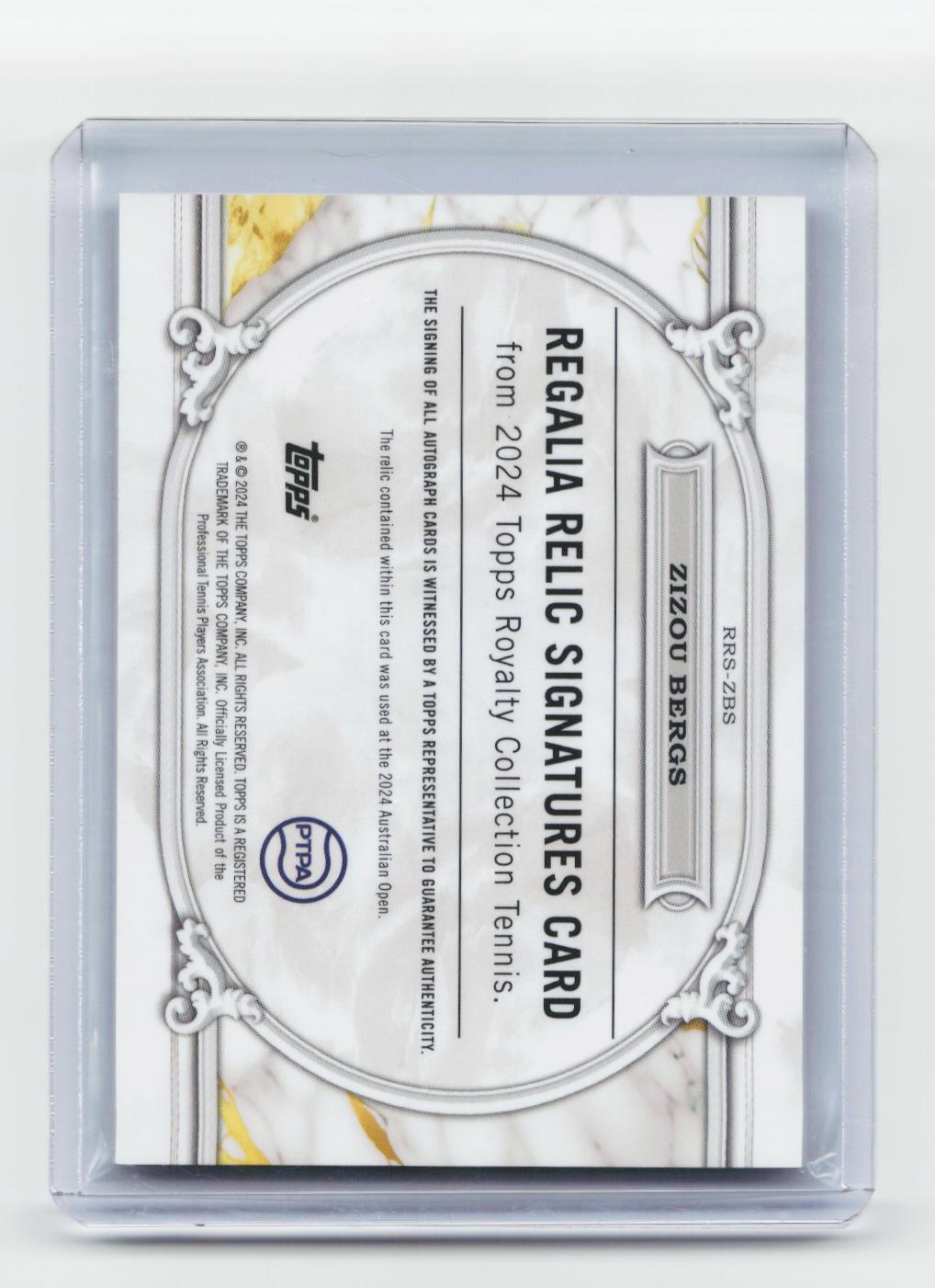 2024 Topps Royalty Collection #RRS-ZBS Zizou Bergs Regalia Relic Signatures #/75