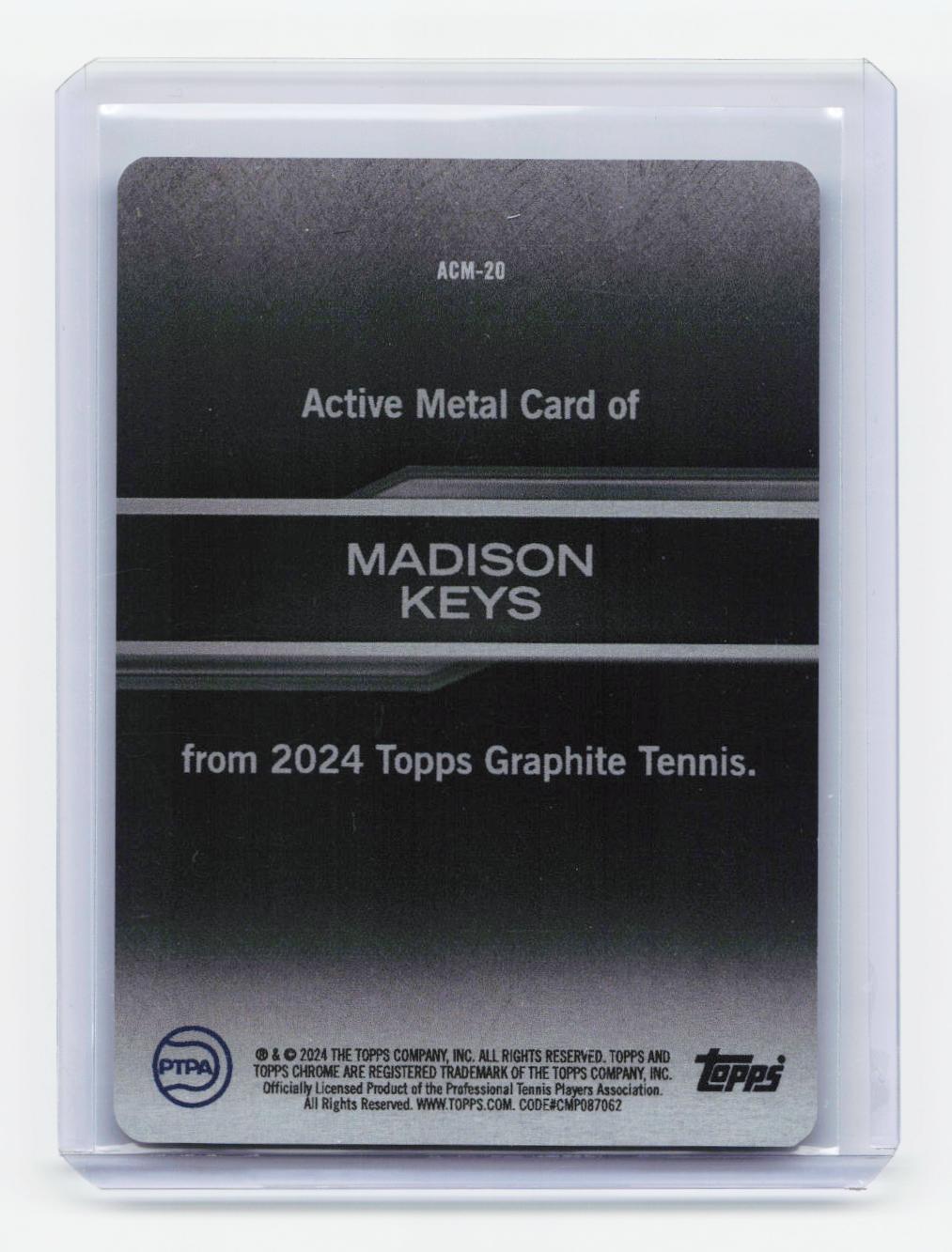 2024 Topps Graphite #ACM-20 Madison Keys Active Metal