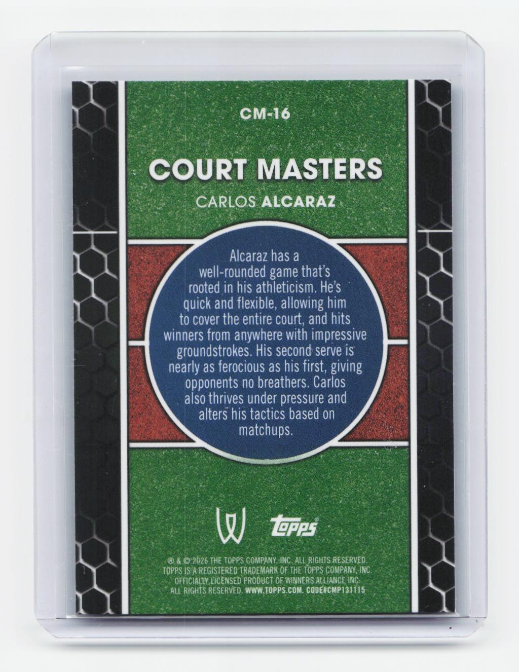 2026 Topps Graphite #CM-16 Carlos Alcaraz Court Masters