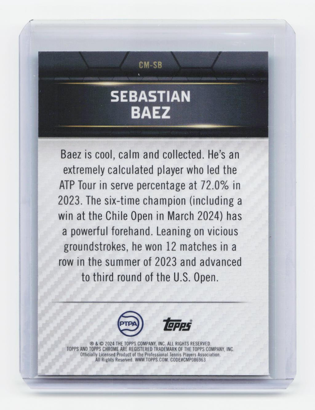 2024 Topps Graphite #CM-SB Sebastian Baez Court Masters