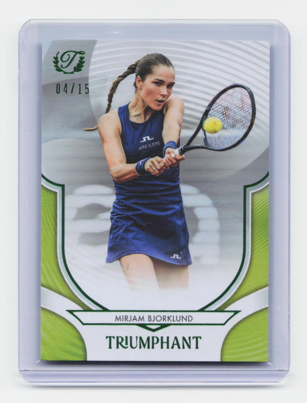 2025 Topps Triumphant #68 Mirjam Bjorklund Tennis Ball Yellow Foil #/15