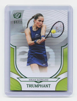 2025 Topps Triumphant #68 Mirjam Bjorklund Tennis Ball Yellow Foil #/15