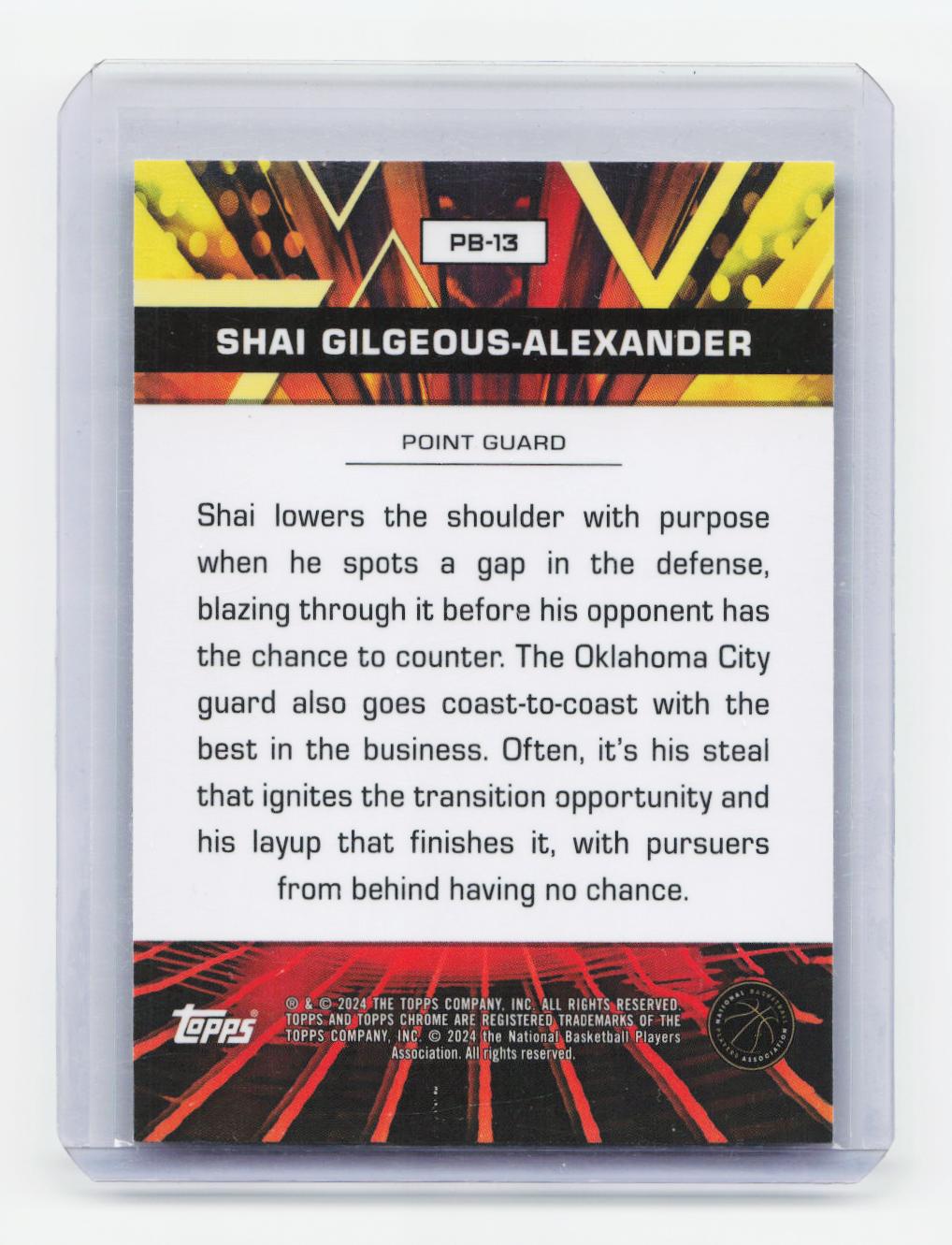2023-24 Topps Chrome #PB-13 Shai Gilgeous-Alexander Power Boosters