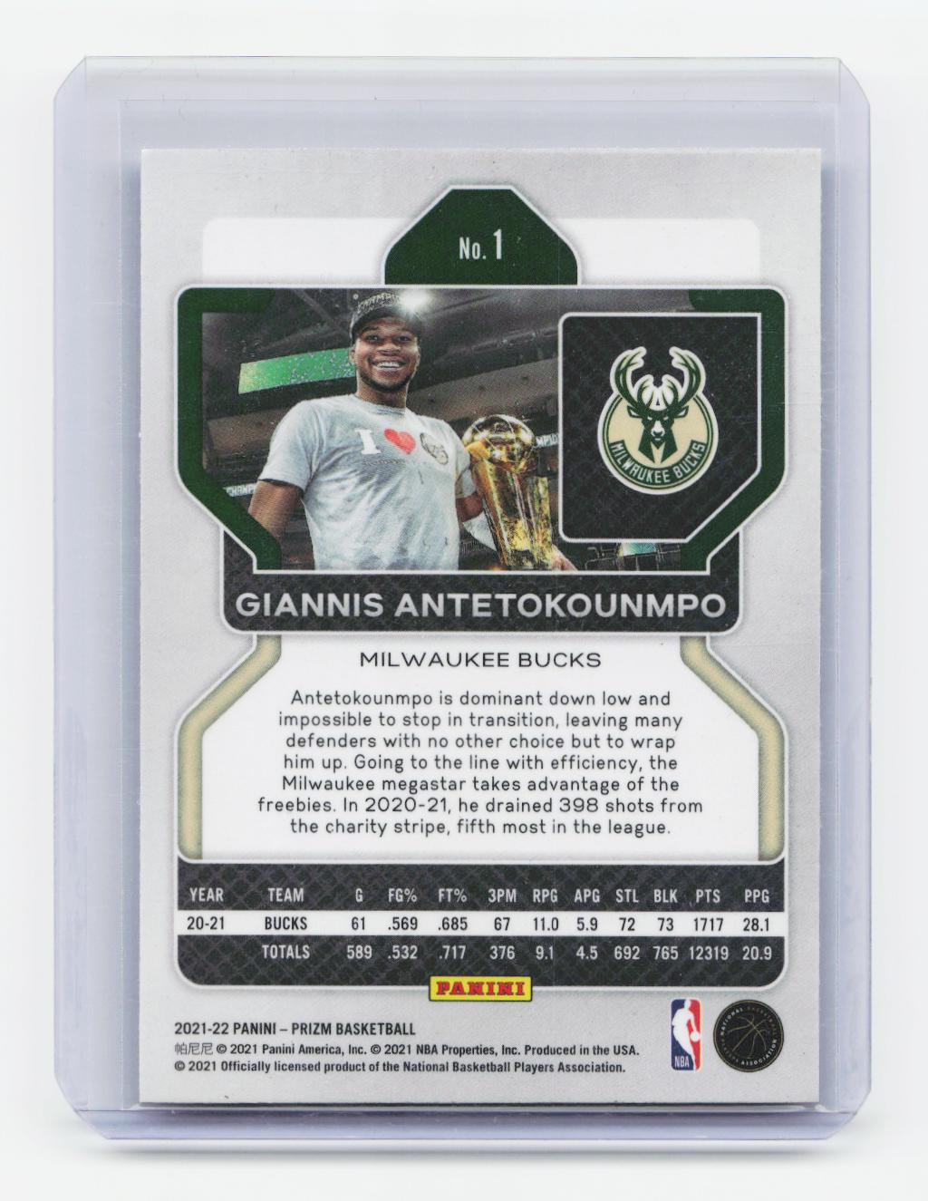 2021-22 Panini Prizm #1 Giannis Antetokounmpo