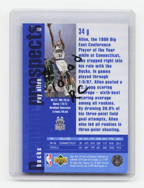 1996-97 SP #136 Ray Allen Premier Prospects Box Set