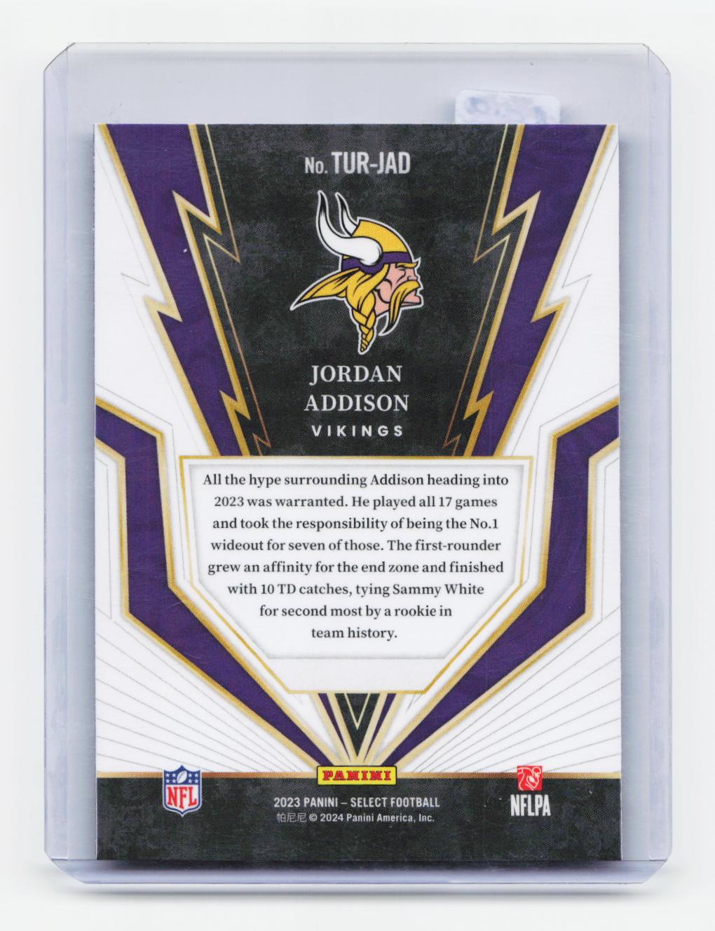 2023 Panini Select #TUR-JAD Jordan Addison Turbocharged