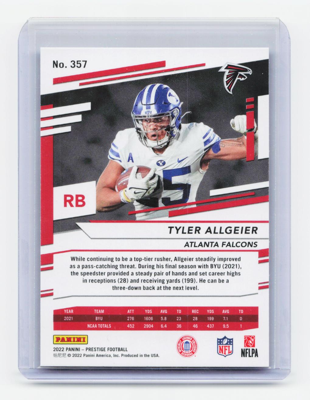 2022 Panini Prestige #357 Tyler Allgeier Xtra Points Astral