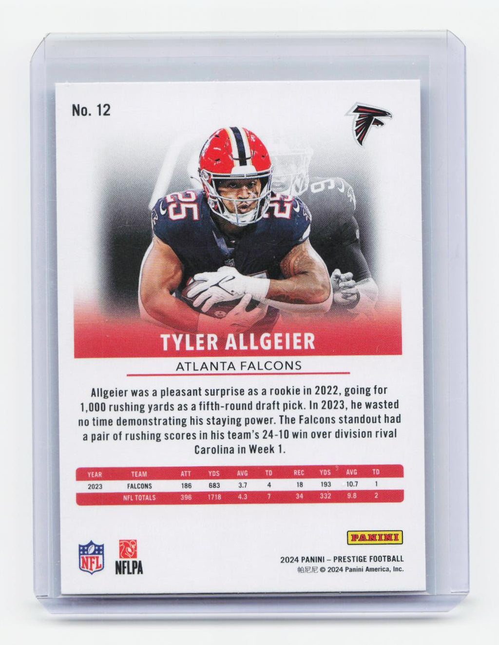 2024 Panini Prestige #12 Tyler Allgeier Dots Xtra Points