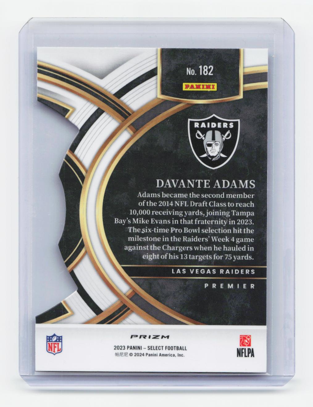 2023 Panini Select #182 Davante Adams Silver Prizms Die Cuts