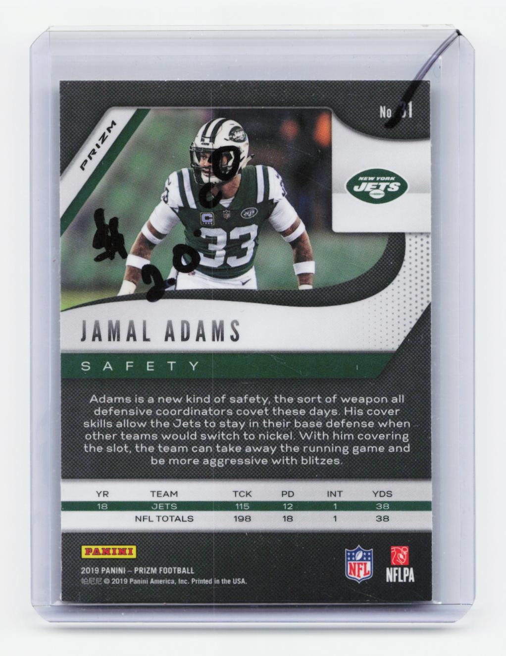 2019 Panini Prizm #31 Jamal Adams Lazer