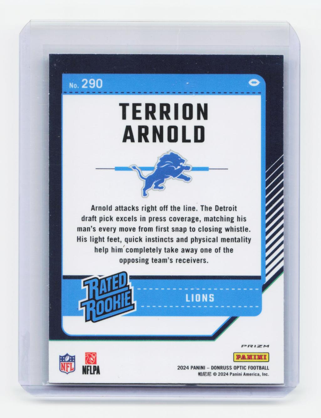 2024 Donruss Optic #290 Terrion Arnold Purple Shock