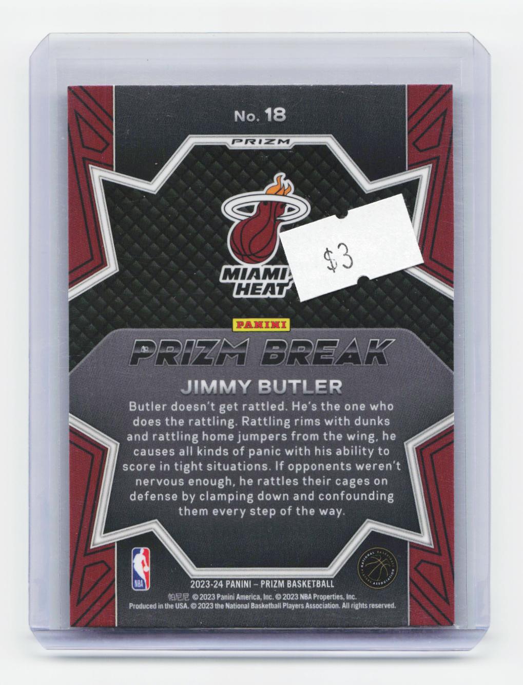2023-24 Panini Prizm #18 Jimmy Butler Prizm Break Prizms Fast Break