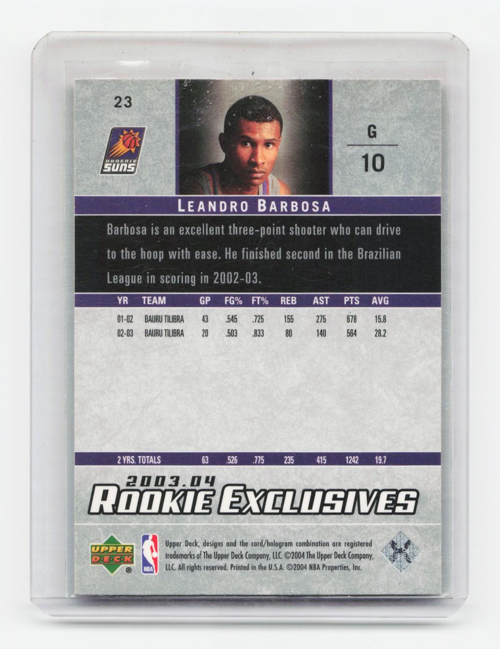 2003-04 Upper Deck Rookie Exclusives #23 Leandro Barbosa