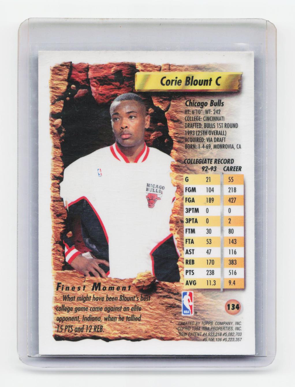 1993-94 Finest #134 Corie Blount Refractors