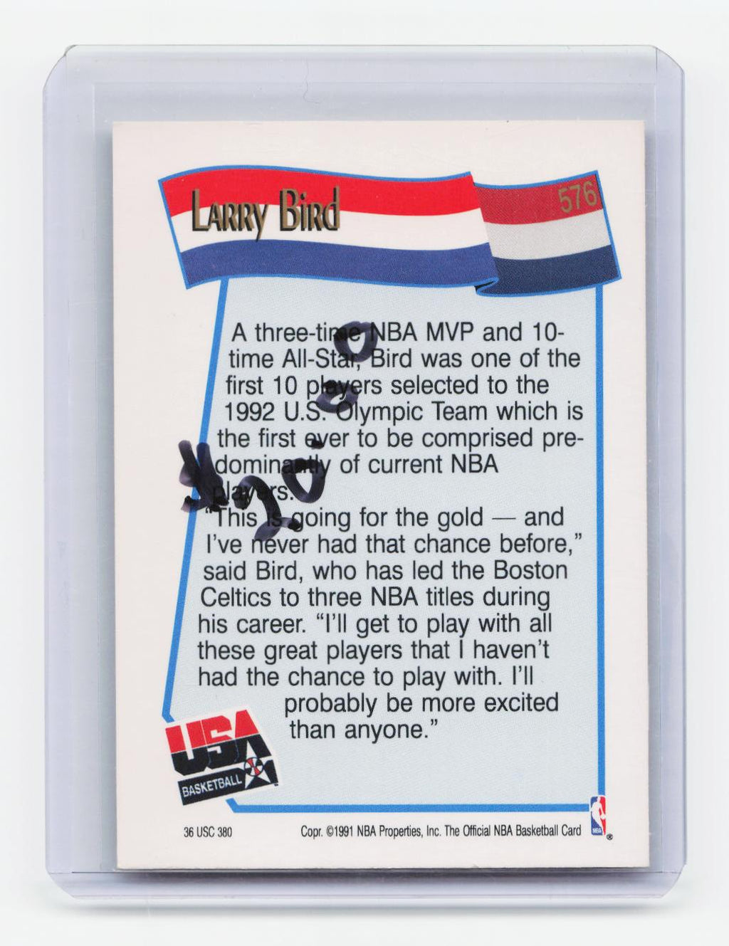 1991-92 Hoops #576 Larry Bird