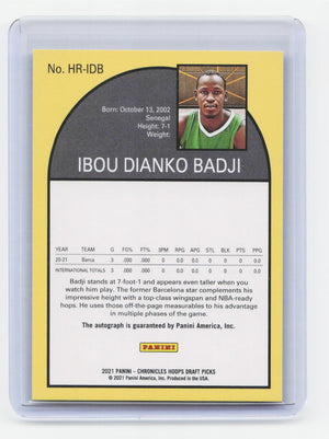 2021 Panini Chronicles #HR-IDB Ibou Dianko Badji Hoops Retro Autographs Green