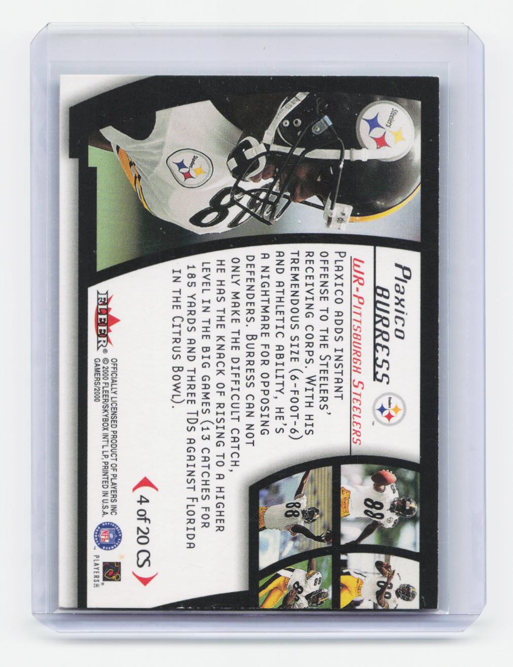 2000 Fleer Gamers #4 CS Plaxico Burress Contact Sport